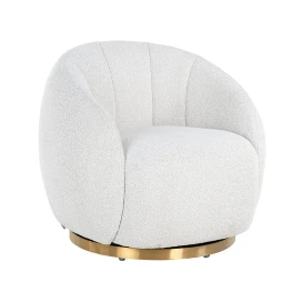 Draaifauteuil Jago white bouclé / brushed gold (Copenhagen 900 Bouclé White)