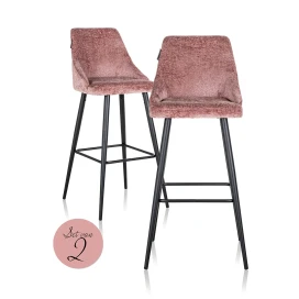 Bar stoel Brooke rose chenille (set van 2) (Bergen 705 rose chenille)