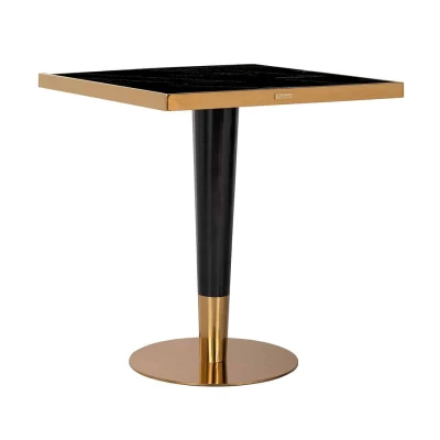 Eettafel Can Roca square black 70x70 (Gold)