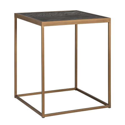 Bijzettafel Blackbone brass 50x50 (Black rustic)