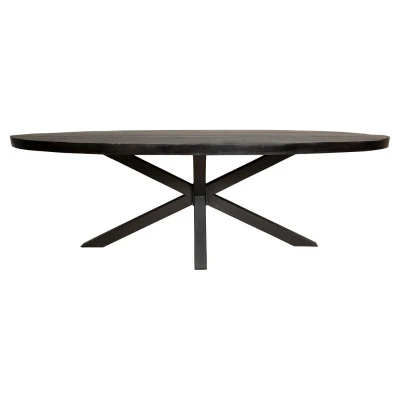 Eetkamertafel Denver Black | Ovaal | 180 cm